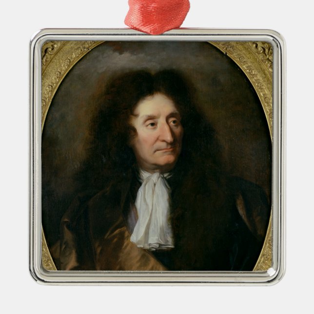 Portrait of Jean de La Fontaine Metal Ornament (Front)