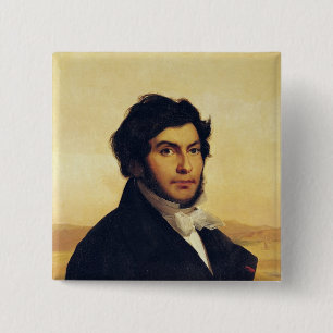 Portrait of Jean-Francois Champollion 1831 15 Cm Square Badge