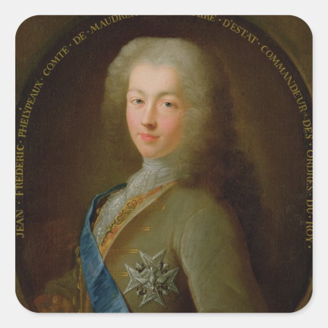 Portrait of Jean Frederic Phelypeaux Square Sticker (Front)