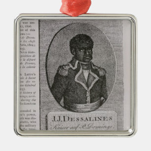 Portrait of Jean-Jacques Dessalines Metal Tree Decoration