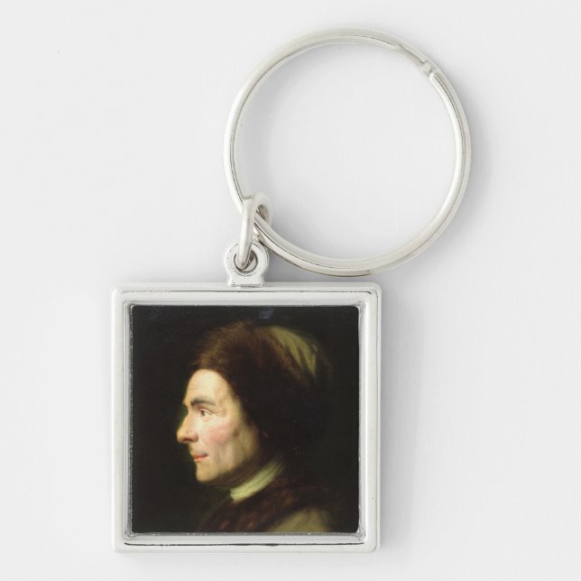 Portrait of Jean-Jacques Rousseau Key Ring (Front)