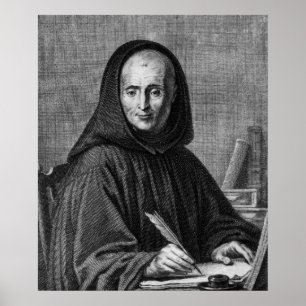 Portrait of Jean Mabillon engraved by Alexis Poster