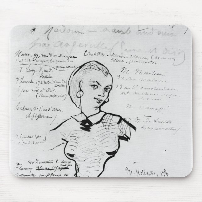 Portrait of Jeanne Duval Mouse Pad (Front)