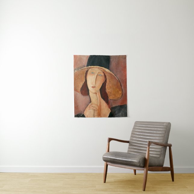 Portrait of Jeanne Hebuterne in a large hat Tapestry (In Situ)