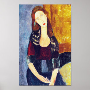 Portrait of Jeanne Hebuterne, Modigliani Poster