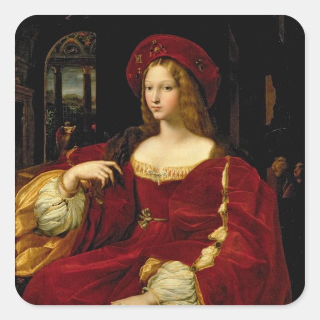 Portrait of Jeanne of Aragon (c.1500-77) wife of A Square Sticker (Front)