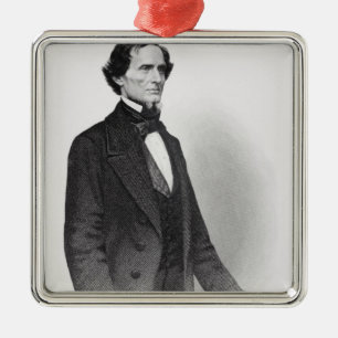 Portrait of Jefferson Davis Metal Tree Decoration