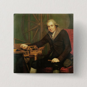 Portrait of Jesse Ramsden (1735-1800) (oil on canv 15 Cm Square Badge