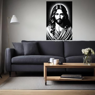 Portrait of Jesus Christ AI Art Poster