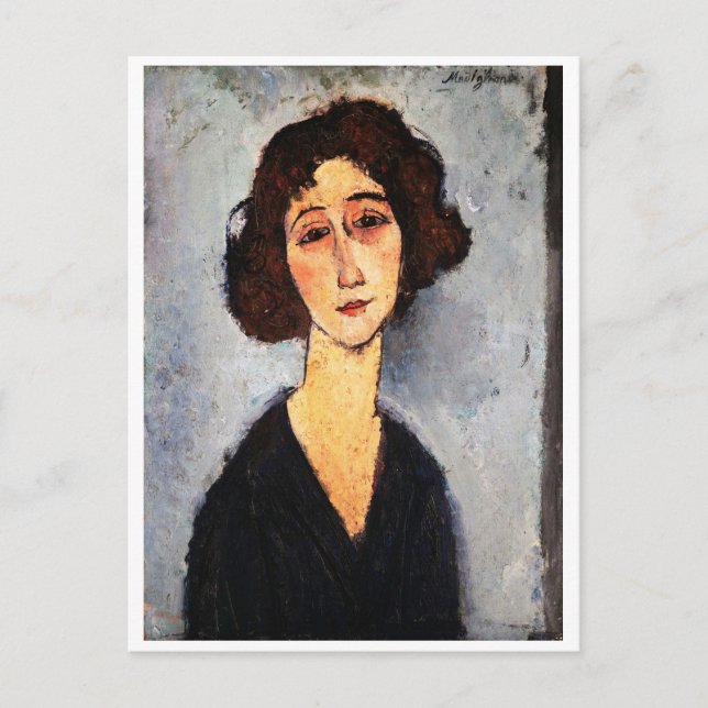 Portrait of Jeune Femme, Modigliani Postcard (Front)