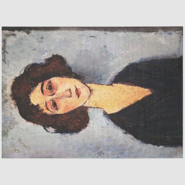 Portrait of Jeune Femme, Modigliani Tissue Paper (Front)