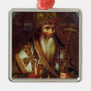 Portrait of Joachim, Patriarch of Moscow Metal Tree Decoration