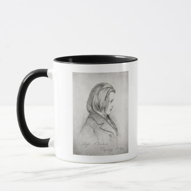 Portrait of Johanes Brahms  aged Twenty, 1853 Mug (Left)