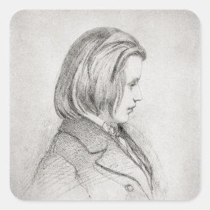 Portrait of Johanes Brahms aged Twenty, 1853 Square Sticker