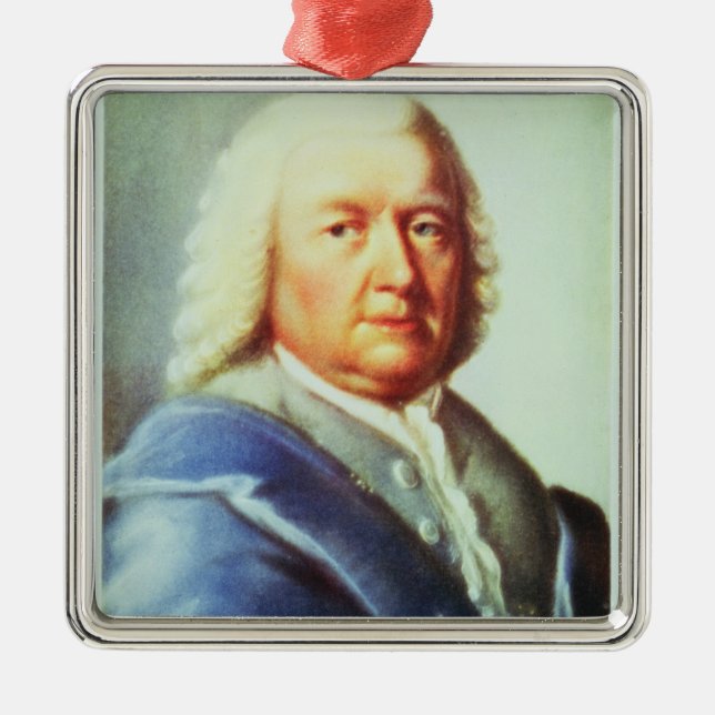 Portrait of Johann Sebastian Bach Metal Ornament (Front)