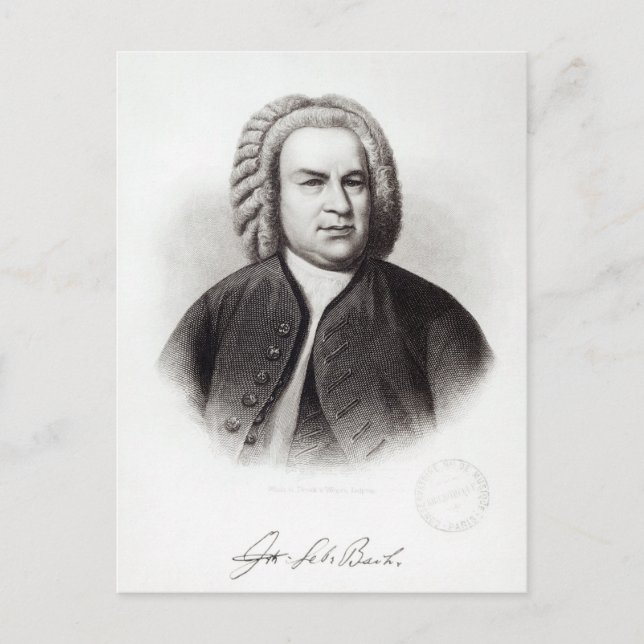 Portrait of Johann Sebastian Bach Postcard (Front)