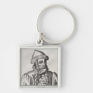 Portrait of Johannes Gutenberg Key Ring