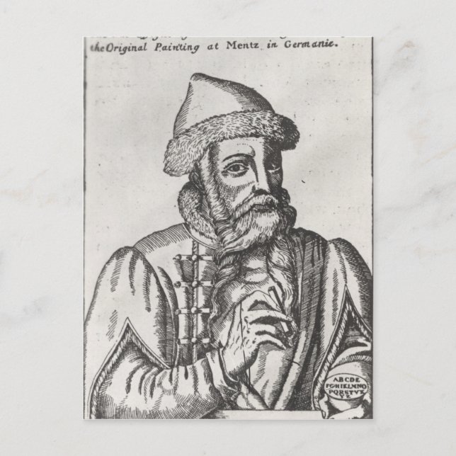 Portrait of Johannes Gutenberg Postcard (Front)