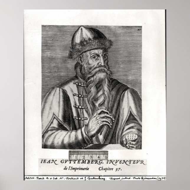 Portrait of Johannes Gutenberg Poster (Front)