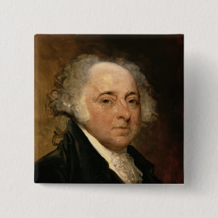 Portrait of John Adams 15 Cm Square Badge