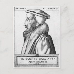 Portrait of John Calvin  aged 53, 1564 Postcard