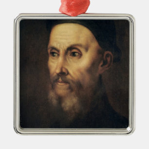 Portrait of John Calvin Metal Ornament
