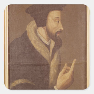 Portrait of John Calvin Square Sticker