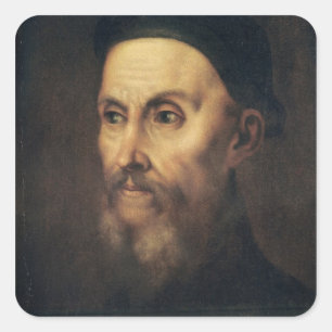 Portrait of John Calvin Square Sticker