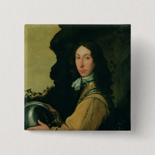 Portrait of John Evelyn 15 Cm Square Badge