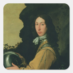 Portrait of John Evelyn Square Sticker