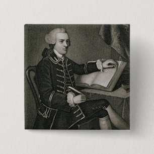 Portrait of John Hancock, engraved by John B. Forr 15 Cm Square Badge