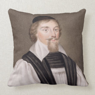 Portrait of John Jewel (1522-71) Bishop of Salisbu Cushion