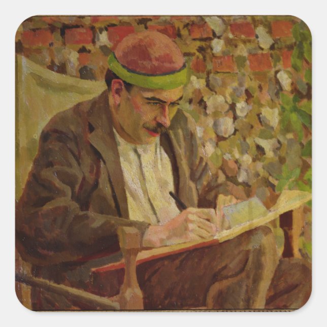 Portrait of John Maynard Keynes (1883-1946) (oil o Square Sticker (Front)