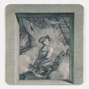 Portrait of John Paul Jones Square Sticker
