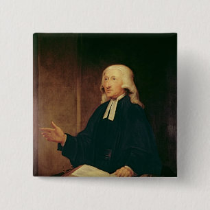 Portrait of John Wesley  1788 15 Cm Square Badge