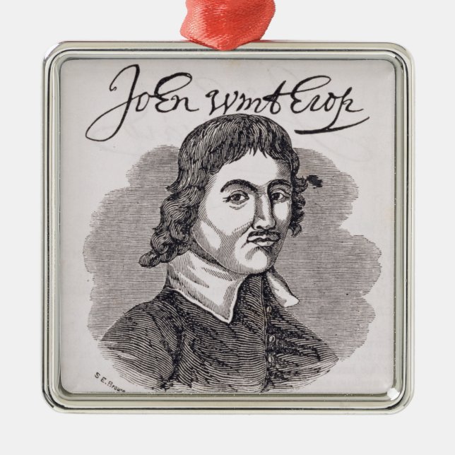 Portrait of John Winthrop Metal Tree Decoration (Front)