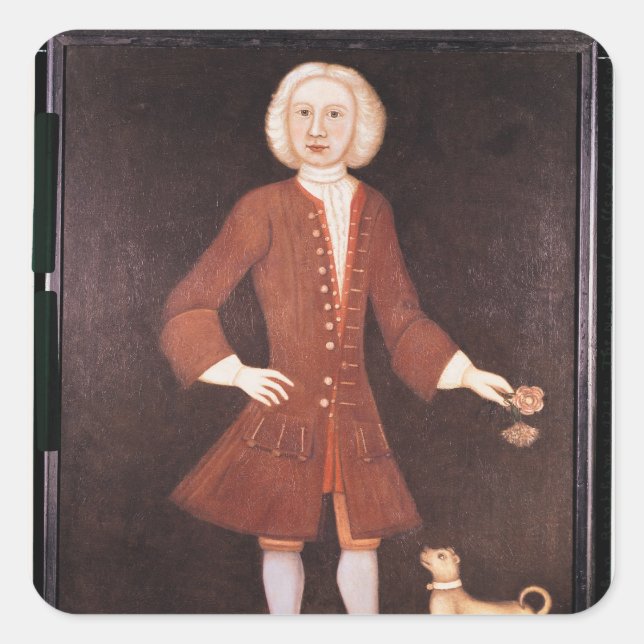 Portrait of Jonathan Bentham, c.1725 Square Sticker (Front)