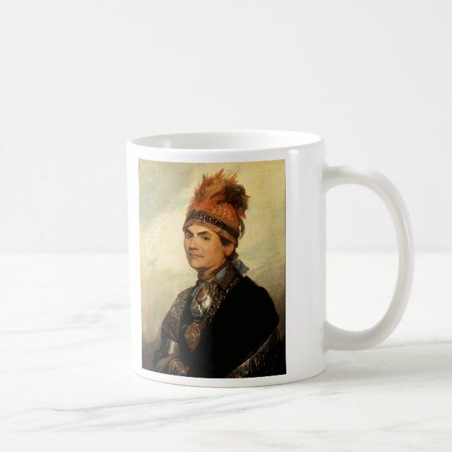 Portrait of Joseph Brant by Gilbert Stuart Coffee Mug (Right)