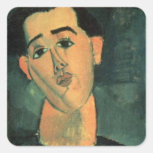 Portrait of Juan Gris (1887-1927) 1915 (oil on can Square Sticker
