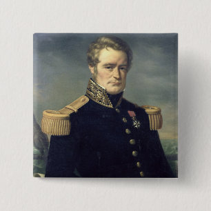 Portrait of Jules Dumont d'Urville 1845 15 Cm Square Badge