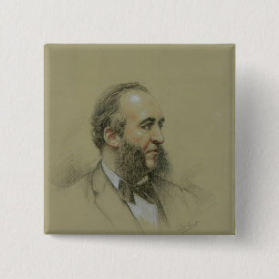 Portrait of Jules Ferry 15 Cm Square Badge