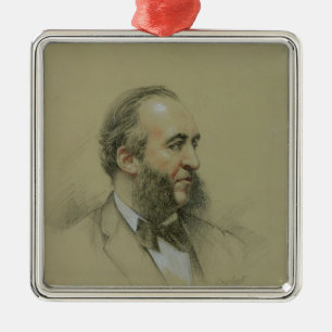 Portrait of Jules Ferry Metal Tree Decoration