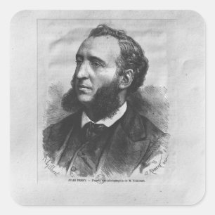 Portrait of Jules Ferry Square Sticker