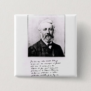 Portrait of Jules Verne 15 Cm Square Badge