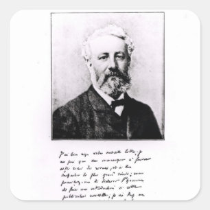 Portrait of Jules Verne Square Sticker