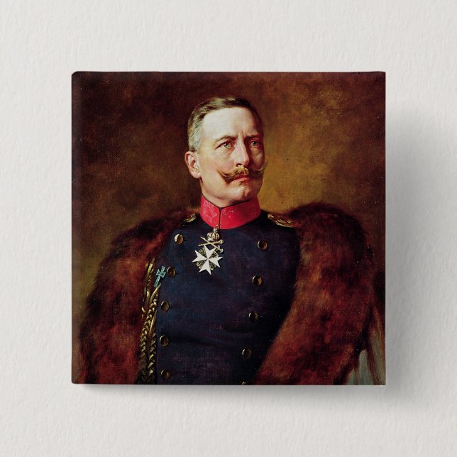 Portrait of Kaiser Wilhelm II 15 Cm Square Badge (Front)