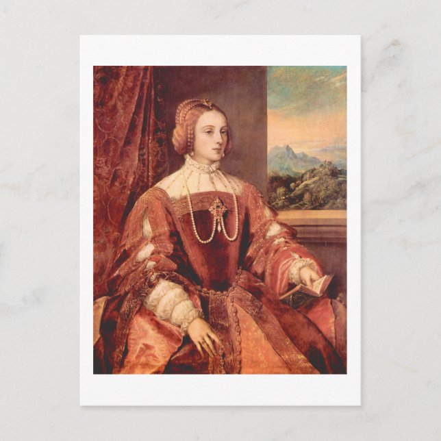 Portrait of Kaiserin Isabella, Titian Fine Art Postcard (Front)