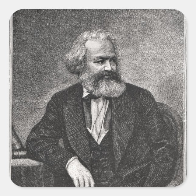 Portrait of Karl Marx  1857 Square Sticker (Front)