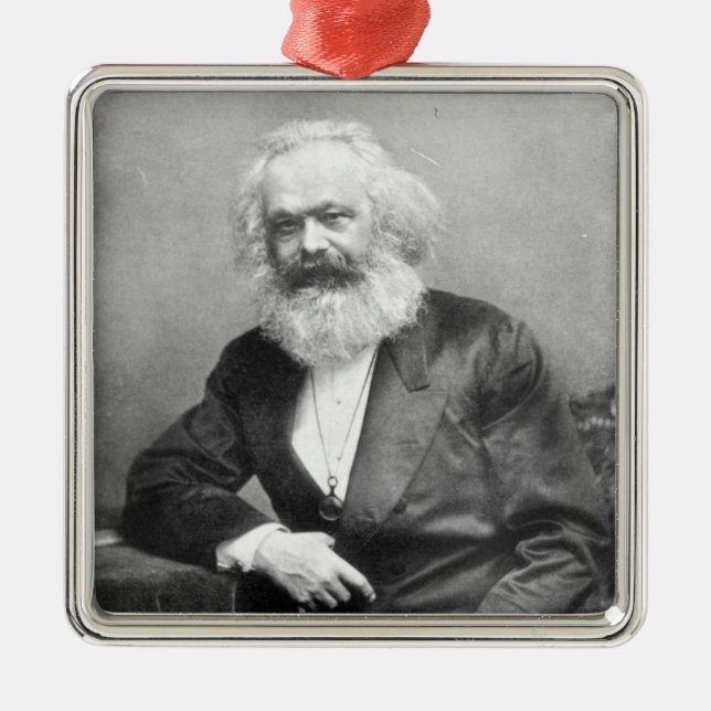 Portrait of Karl Marx Metal Tree Decoration (Front)