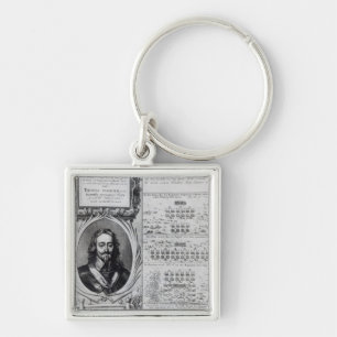 Portrait of King Charles I with diagrams Key Ring